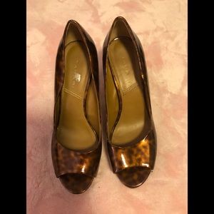 Brown leopard print heels